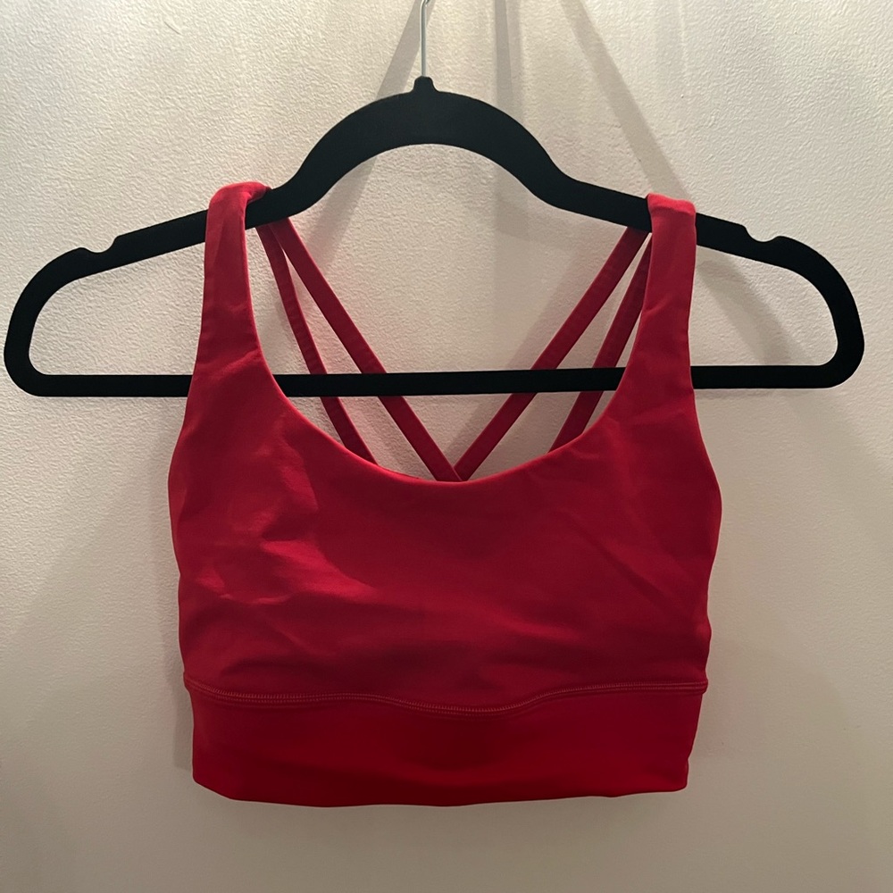 Lululemon Energy Longline Bra in Red